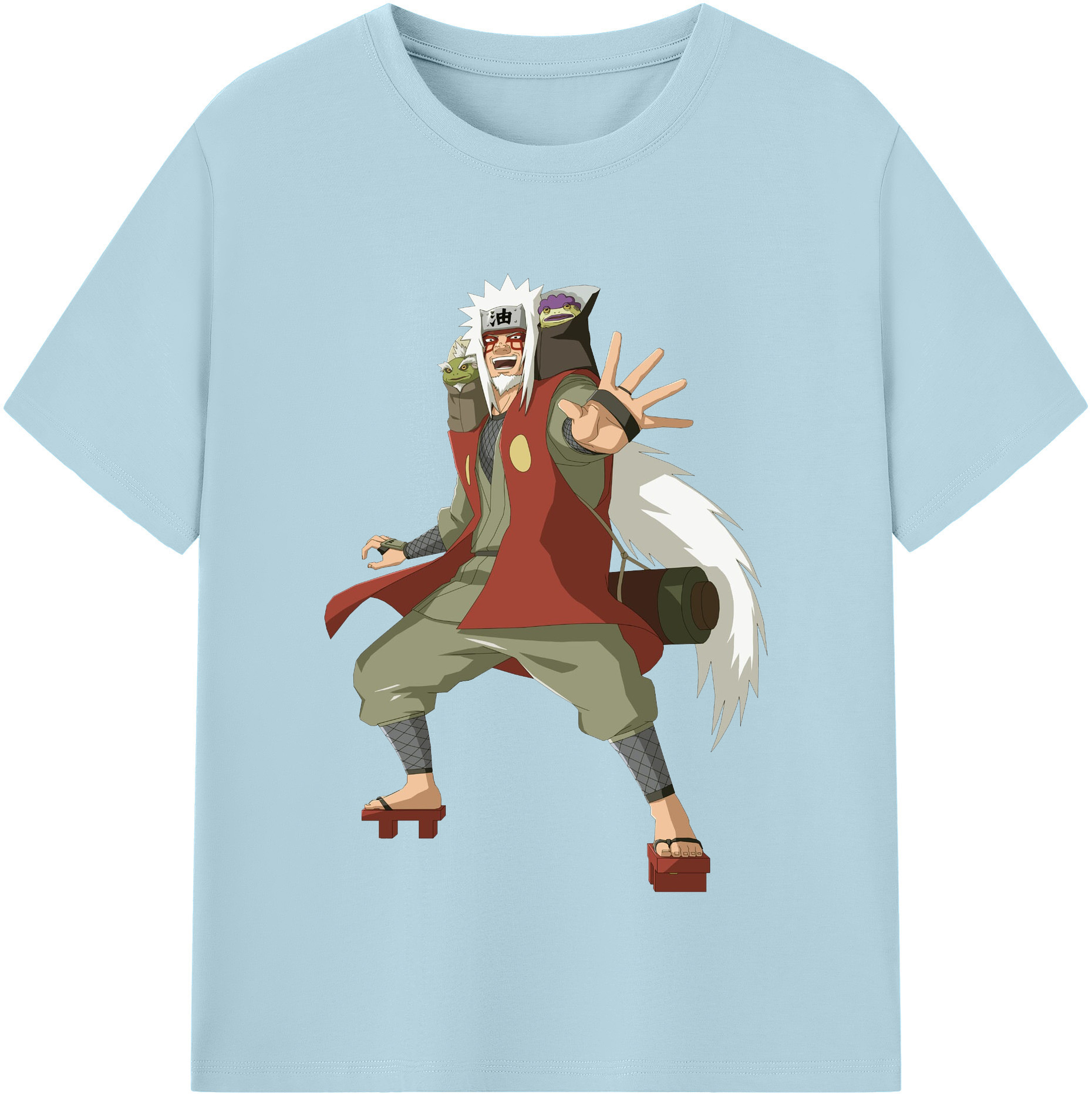 （画像用） NARUTO -ナルト- 自来也（じらいや） Jiraiya 綿100％半袖Tシャツ（フロントプリント）